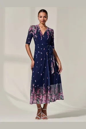 Jolie Moi Half Sleeve Floral Wrap Dress38