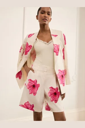 Next Short ajusté à fleurs en lin36