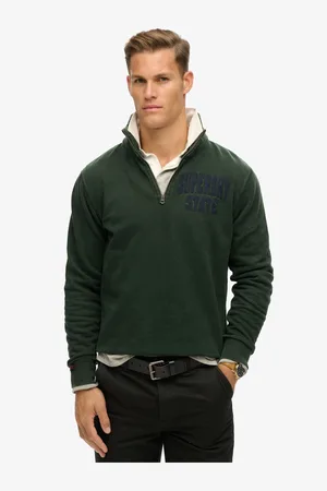 Superdry Zip athlétique vintage Henleys 100% Coton PullS