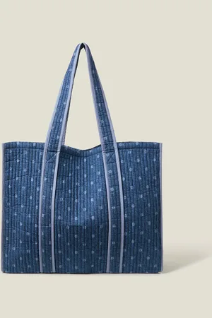 Accessorize Polka Dot Denim Shopper Bagun