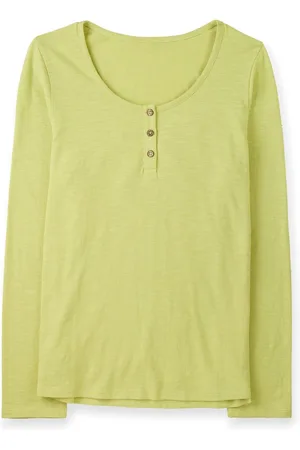 CELTIC & CO. Haut Henley en jersey flammé à col rond 100% coton