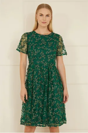 Yumi Robe patineuse à fleurs brodées36