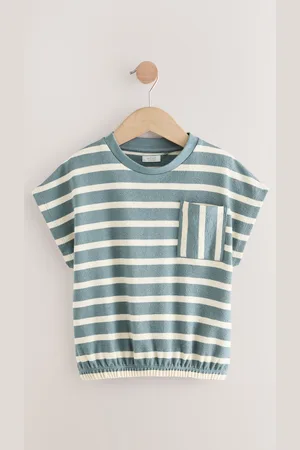 Next T-shirt texturé Rayure Boxy 100% coton (3-16ans)122128cm