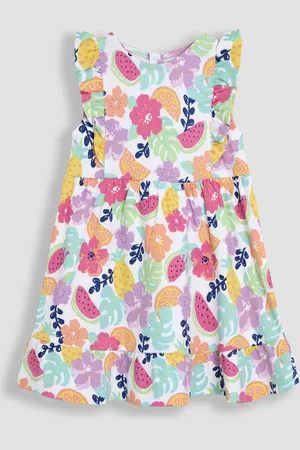 JoJo Maman Bébé Floral Frill Shoulder Summer Dress8692cm