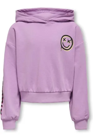 ONLY Purple Carefree Slogan Back Print 100% Cotton Hoodie7 - 8 ans (122 - 128cm)