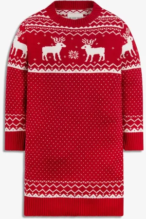 The Little Tailor Kids Noël Reindeer Motif Fair Isle Robe2 - 3 ans (92 - 98cm)