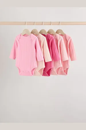 Next Baby Long Sleeve 100% Cotton Ribbed Bodysuits 5 Pack9 - Mois 12 (74 - 80cm)