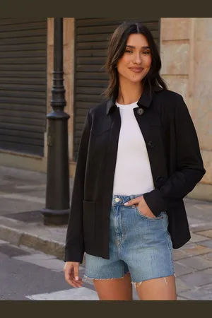 Threadbare Veste-chemise en suédette à empiècement36