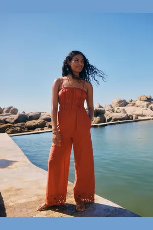 Next Shirred Wide Leg 100% Cotton Jumpsuit40