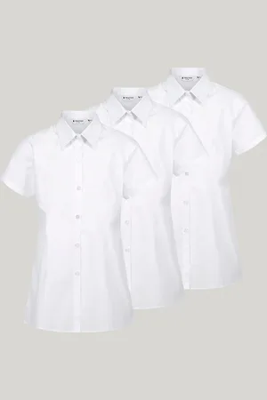 Trutex Lot de 3 chemises blanches slim à manches courtes pour l