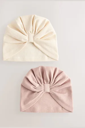 Next Bébé Naud Turban 100% Cotton Chapeaux 2 Lot (0mths-2yrs)7480cm