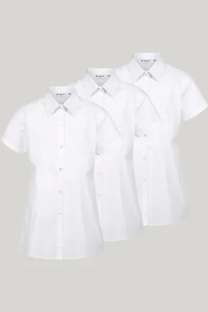 Trutex White Regular Fit Manches courtes 3 Pack School Shirts12 ans (152cm)