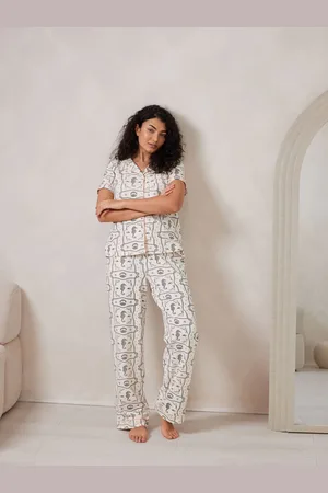 Chelsea Peers Organic Cotton Under the Sea Scarf Print Long Pyjamas Set36