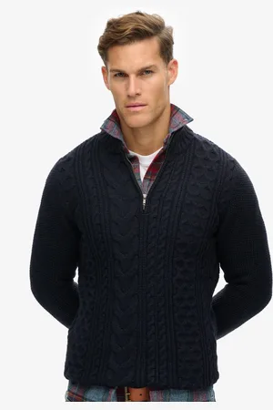 Superdry Jacob Cable Knit Quarter Zip Jumper (Pull à glissière)XXL