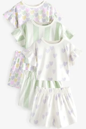 Next 100% coton pastel Rayure Shorts Ensemble 3 Lot de (9mois-12ans)140146cm