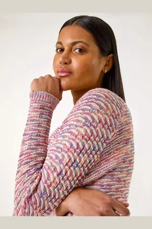 Roman Textured V-Neck Knit Shrug42