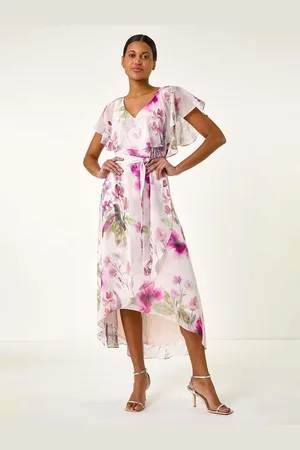 Roman Robe mi-longue coupe croisée à fleurs imprimées42