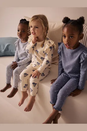 Next 100% Cotton Rib Snuggle Pyjamas 3 Pack (9mths-12yrs)122128cm