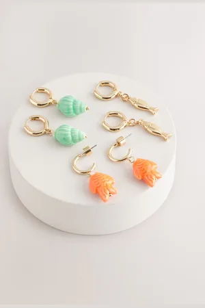 Next Fish Charm Hoop Earrings Packun