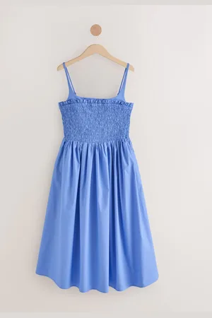 Next Peignoir mi-long en 100% coton froncé à col carré52