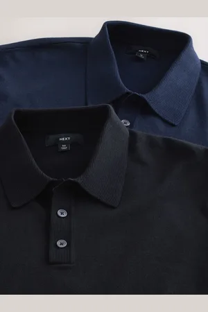 Next Regular Fit Cotton Rich Short Sleeve Knit Polo Shirt 2 PackTaille XS