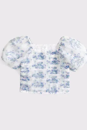 Abercrombie & Fitch Fleuri Manche bouffante Raccourci Top166168cm