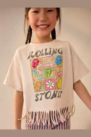 Next 100% Cotton Sequin Rolling Stones Fringe T-Shirt (3-16yrs)146152cm