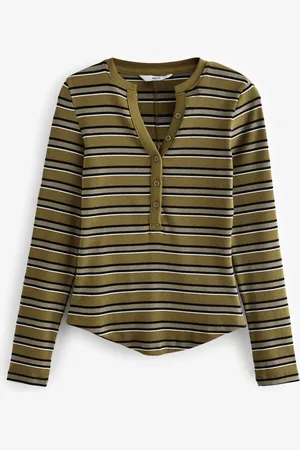 Next Haut Henley à manches longues côtelé avec boutons42