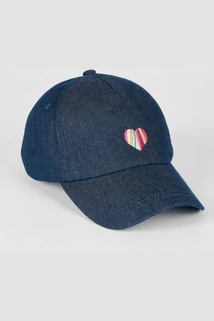 Paul Smith Blue Heart Swirl Embroidered Denim Capun