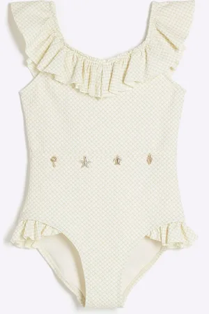 River Island Girls Frilled Charm Belt Swimsuit134140cm