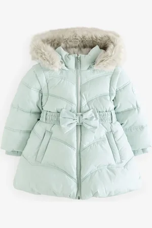 Ted Baker Shower Resistant Pink Bow Belted Padded Coat1.5 - 2 ans (86 - 92cm)