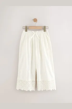 Next Wide Leg Embellished 100% Cotton Trousers (3-16yrs)12 ans (152cm)