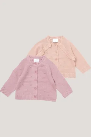 Rock-a-bye Baby Boutique Pink Knitted Cardigans 2 Pack3 - Mois 6 (62 - 68cm)