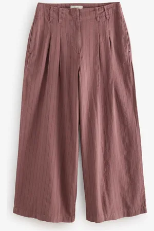 Next Super Wide Striped Linen Blend Trousers40short