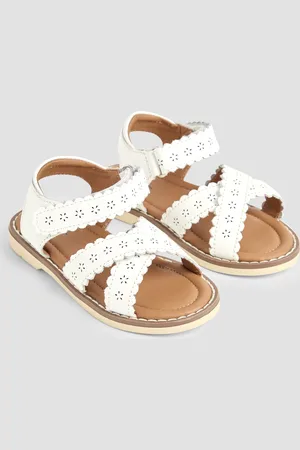 JoJo Maman Bébé Cross-Over Leather Sandalsr. u.4eu205