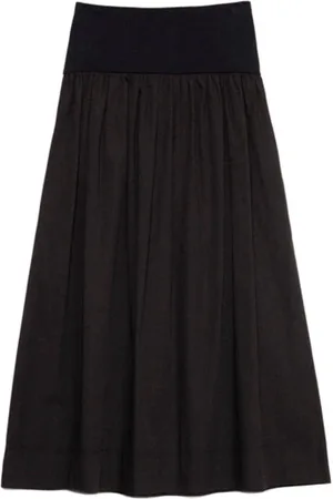 Albaray 100% Mélange de coton tissé Jupes noires complètes36