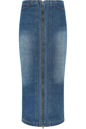 Long Tall Sally 100% Cotton Zip Denim Skirt36 Tall