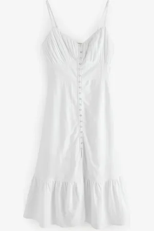 Next Robe mi-longue boutonnée en lin52