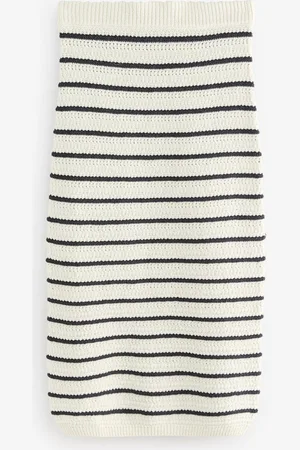 Next Jupe mi-longue rayée coordonnée en maille, cotonXXL Regular