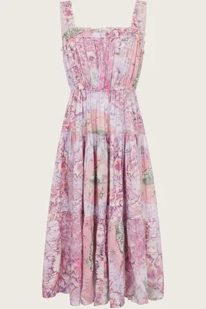 Monsoon Strappy Marbled Floral Maxi Dress146152cm