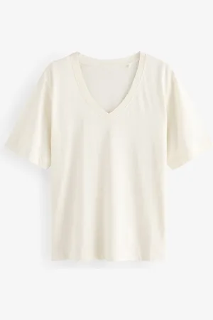 Next T-shirt Col en V souple en coton modalxlarge