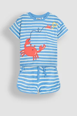 JoJo Maman Bébé Ensemble 2pièces t-shirt et short texturé crabe6268cm