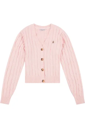 U.S. Polo Assn. U. S. Polo Assn. Tricot torsadé Womens Raccourci CardiganL
