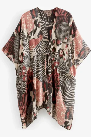 Next Imprimé - Kimono long à taille nouéeL