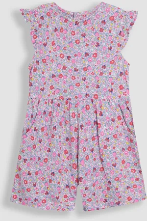 JoJo Maman Bébé Ruffle Shoulder 100% Cotton Playsuit104110cm
