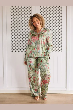 Their Nibs Fruit Garden Recycled Satin Long Pyjama Setxsmall