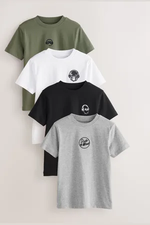 Next Short Sleeve Small Graphic 100% Cotton T-Shirts 4 Pack (3-16yrs)7 ans (122cm)