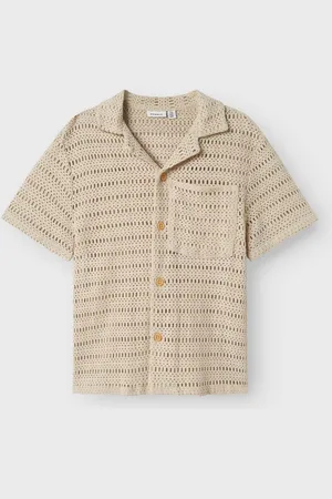 NAME IT Chemise Revere à col boutonné au crochet 100% coton biologique146152cm