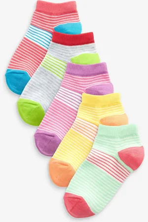 Next Lot de 5 paires de chaussettes rayées en coton majoritaireUK 4 - 7
