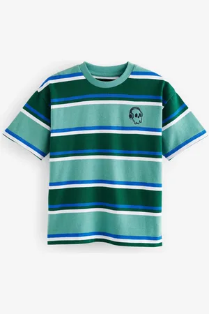 Next Relaxed Fit Rayure Heavyweight Manches courtes 100% Cotton T-shirt (3-16yrs)13 ans (158cm)